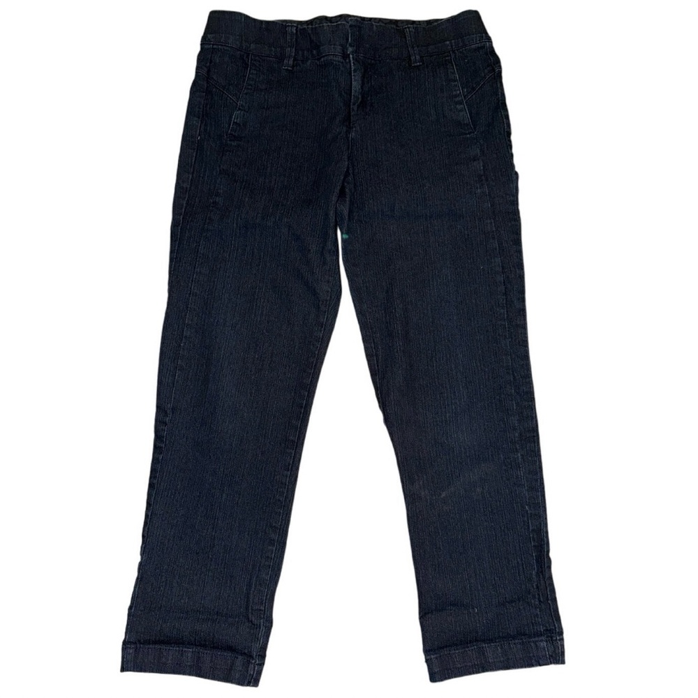 intro. By Jonathan Ross Dark Wash Cropped Stretch Comfort Waist Jeans 4 Petite